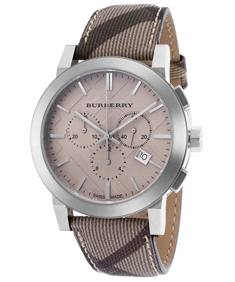 BURBERRY Men's BU9361 Smoke Check Strap/Brown Stainless 